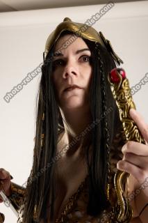 Moira Cosplay Ancksunamun Standing with Knifes 013